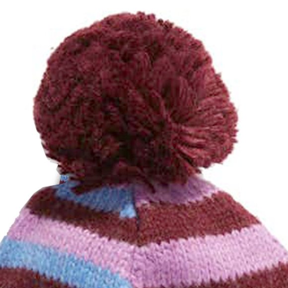 kate spade Heritage Stripe Beanie Plush Pom Snow Hat - Picture 4 of 5